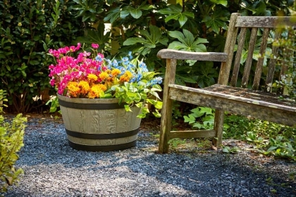 idée jardinière tonneau bois