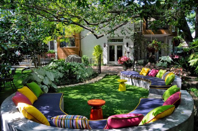 Canape couleurs jardin moderne