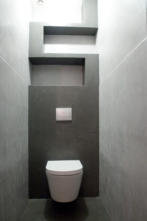 Déco design en gris pour les toilettes
