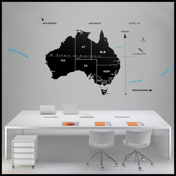 Déco murale avec la carte d'Australie