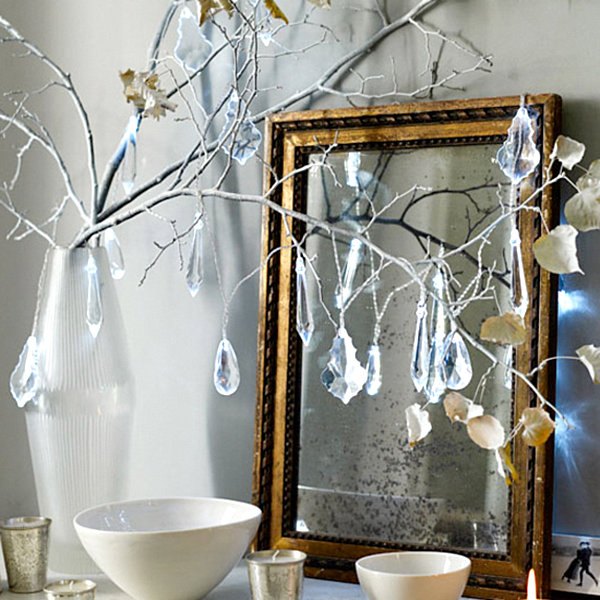 Décoration Noël arbre couleur cristal argent