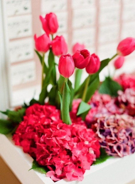 Décoration de mariage tulipes rouges