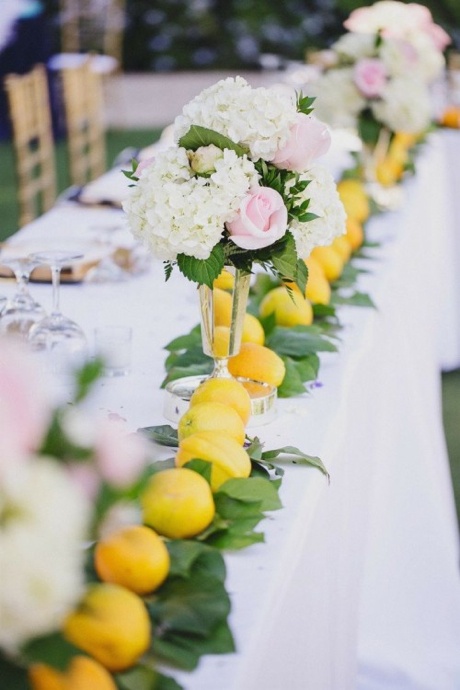Decoration mariage de printemps frais citron