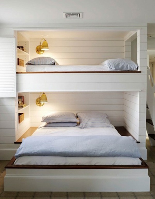 Design intérieur en blanc avec des lits