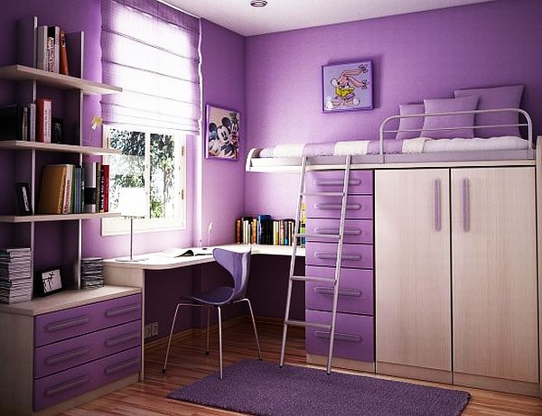 Idées chambre ado fille style tout violet
