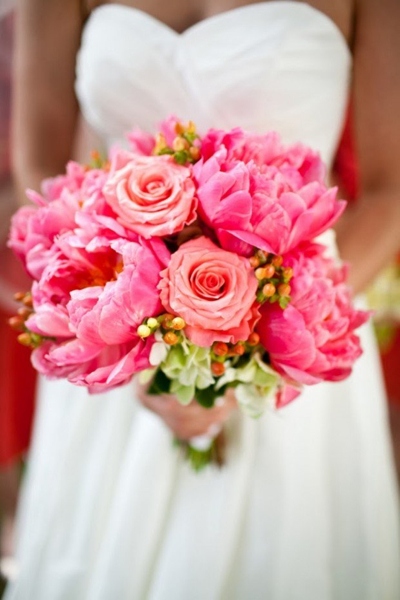 Magnifique bouquet de mariage rose