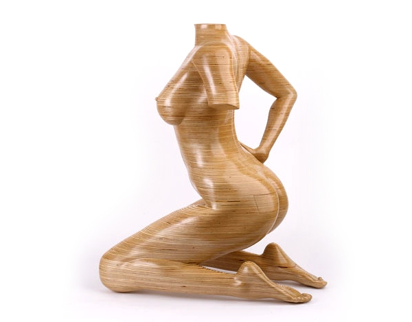 Meuble sculpture bois profile