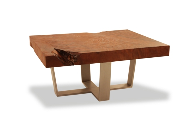 aluminium bois rouge table basse