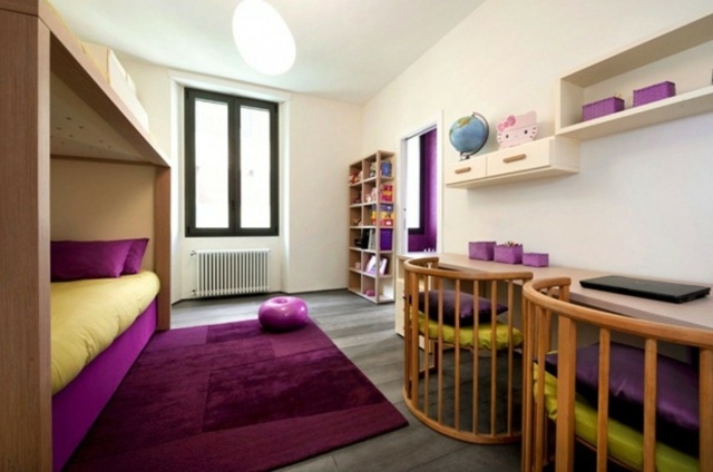 ameublement chambre enfant violet