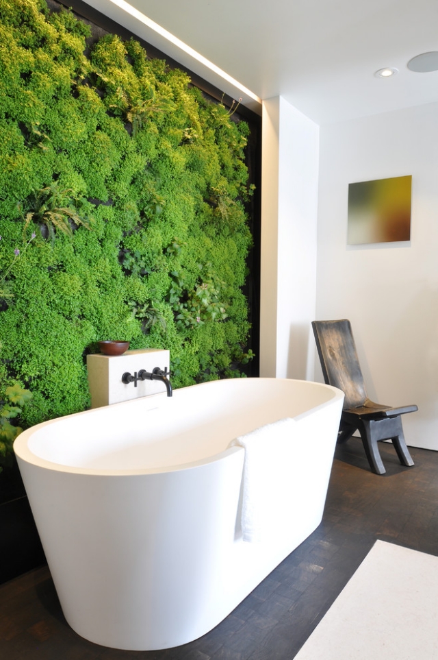 aménagement intérieur écologique-mur-végétal-salle-bain