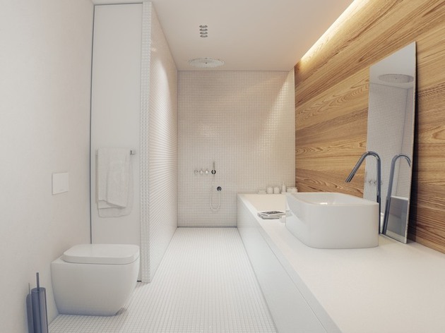 apartement moderne salle bains eau blanc toilettes evier carrelage