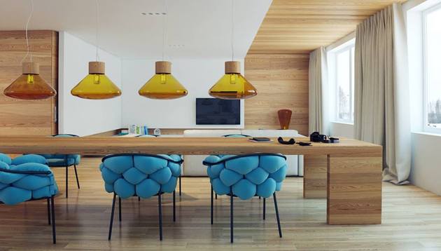 appartement-f2-contemporain-moderne-salle-manger-chaise-lampe