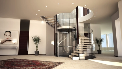 appartement luxueux escalier blanc