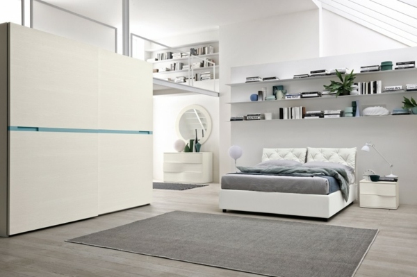 armoire design blanc bleu