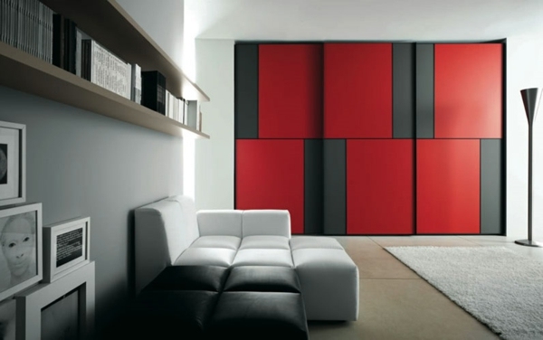 armoire design rouge noir