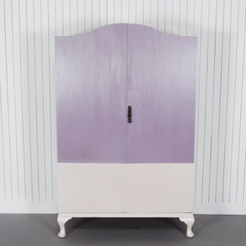 armoire originale combinaison blanc lilas