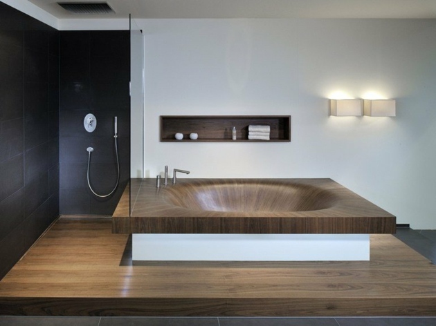 baignoire carrée en bois Alegna