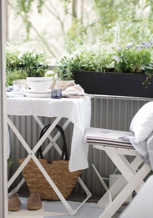 balcon style scandinave blanc verdure
