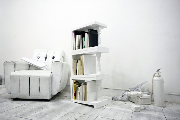 bibliothèque blanche meuble design