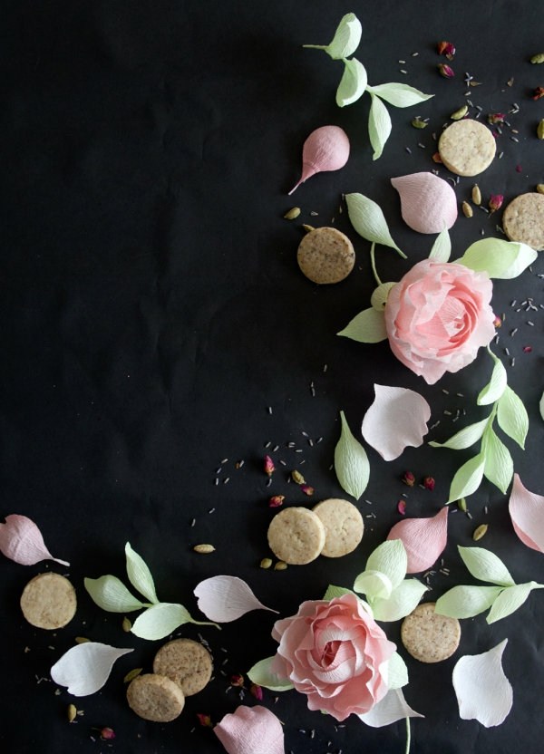 biscuits sables petales fleurs