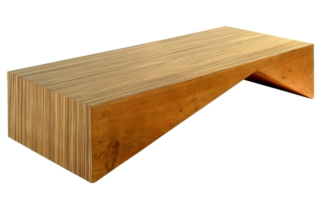 bois clair table basse irregulière