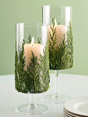 bougies verre evergreen art de table