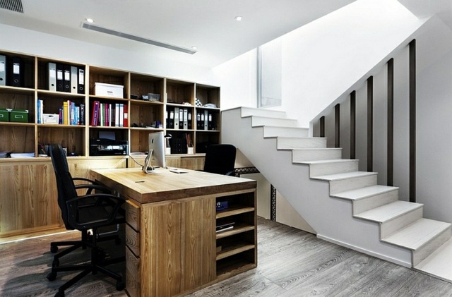 bureau à domicile escalier fantastique mobilier bois