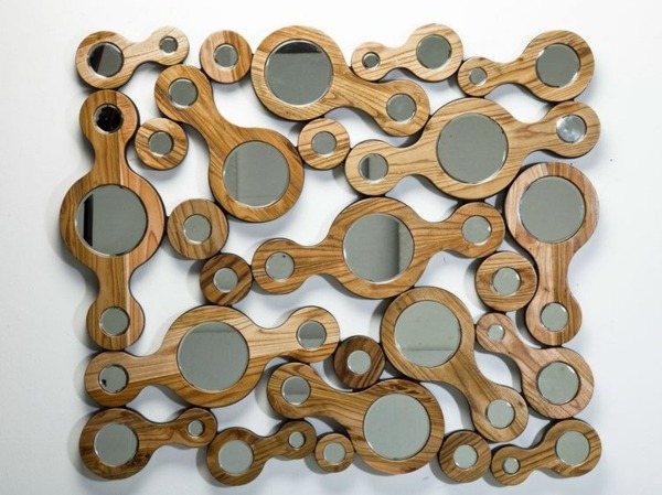 cadre bois miroir de design moderne