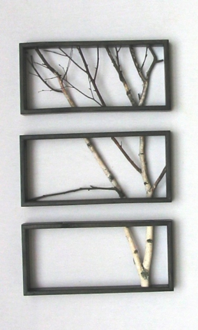 Cadre déco en trois morceaux différents  dessin arbre 