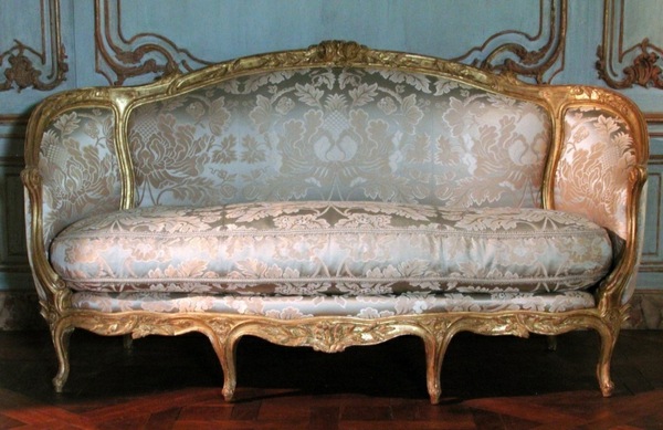 canapé baroque tapisserie bois taille