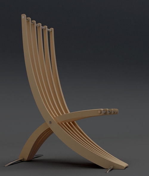 chaise bois pliant cotes contreplaque design