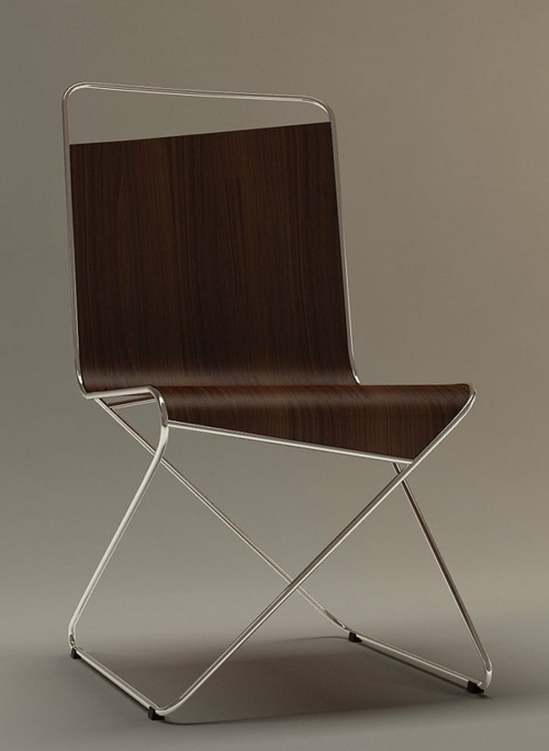chaise design placage bois contreplaque plie