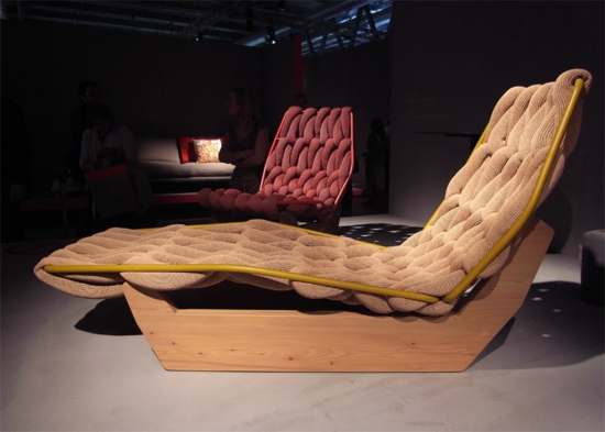 chaise longue deco beige moderne