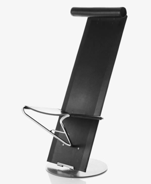 chaise noire design original métal
