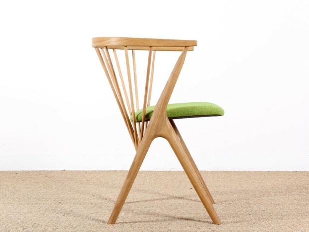 chaise scandinave design tissu vert par Kvadrat