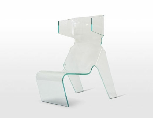 chaise verre design original irregulière