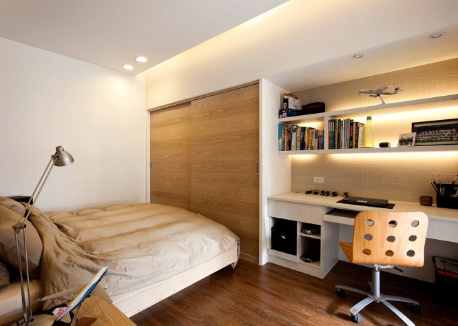 chambre à coucher design minimaliste rangements