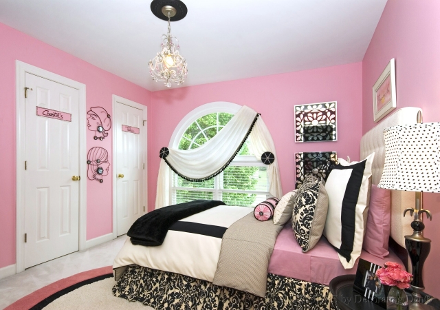 chambre-ado-fille-couleur-noire-rose