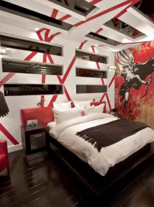 chambre-ado-garçon-couleur-blanche-rouge-noire