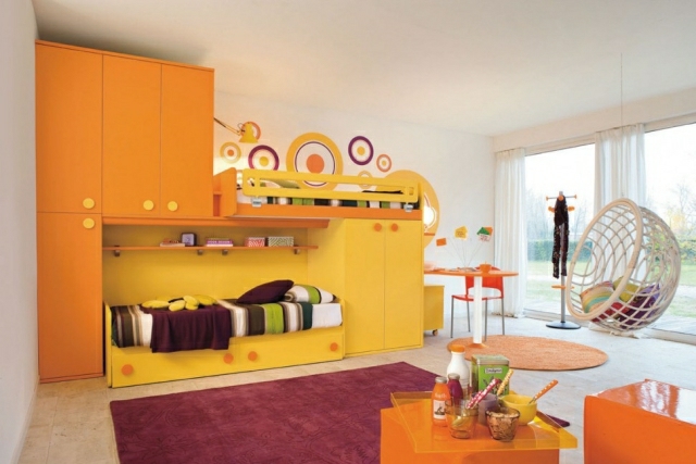 chambre ado jaune orange