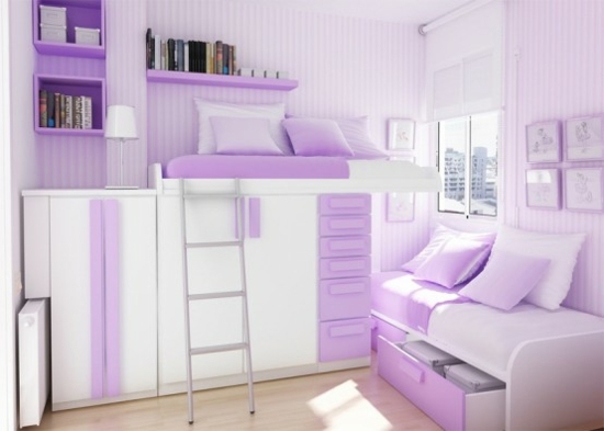chambre ado moderne violet