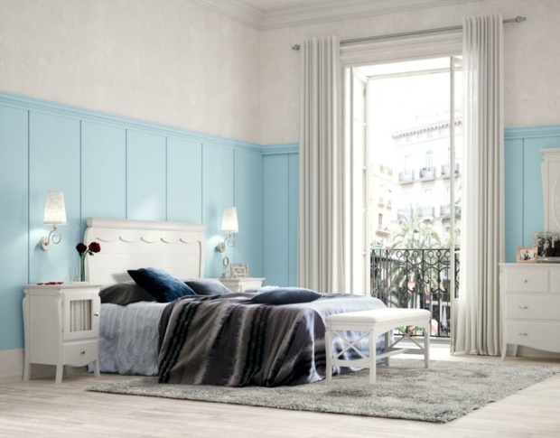 chambre ambiance joviale bleu pastel