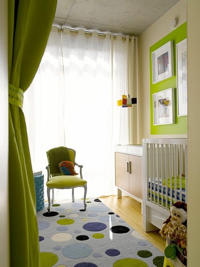 chambre bebe theme vert menthe