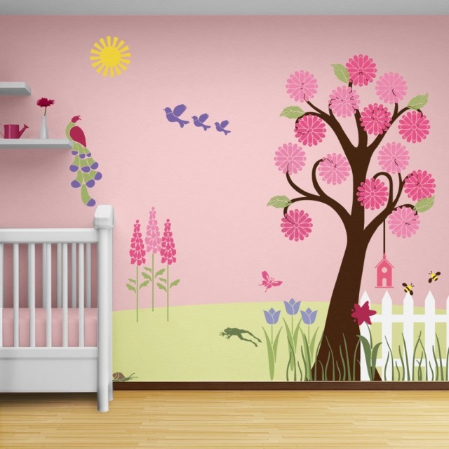chambre-bébé-fille-idée-originale-couleur-rose-lit