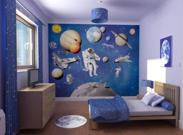 chambre coucher papier peint cosmos