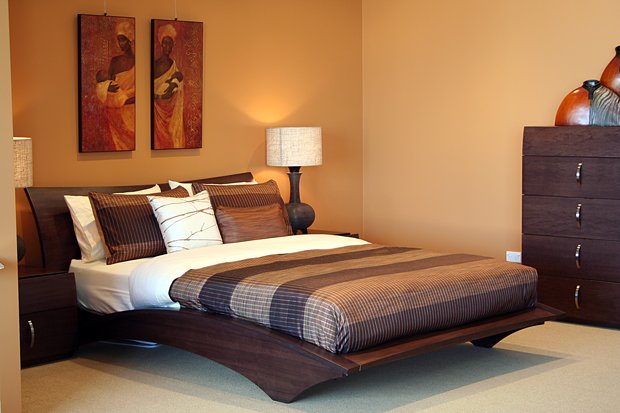 chambre à coucher élégante lit design cadre courbé