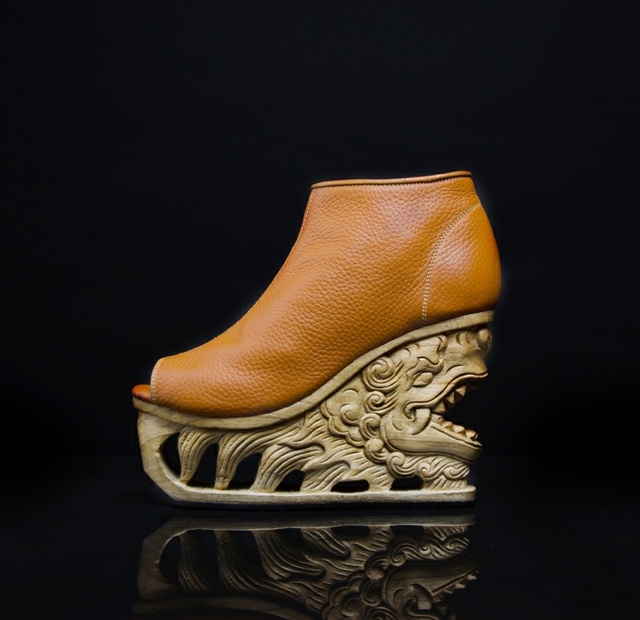 chaussure femme moderne orange