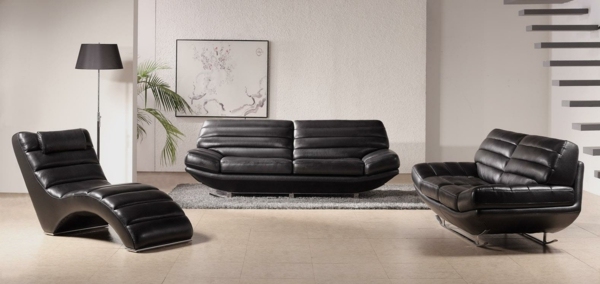 collection meubles contemporain cuir noir