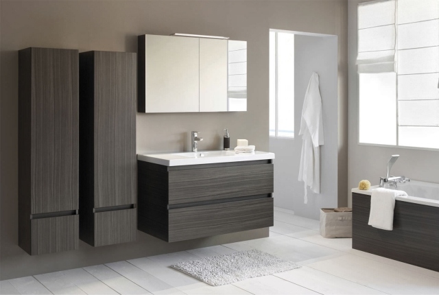 colonne-salle-bains-bois-sombre-élégantes-miroir-baignoire-revêtement-aspect-bois