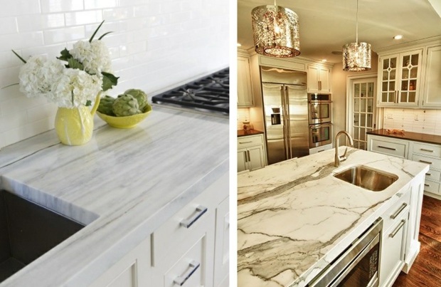 comptoirs cuisine marbre modernes